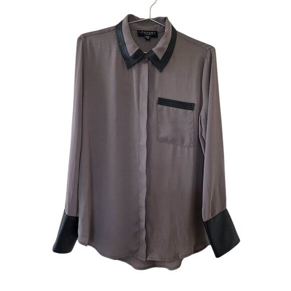 Laundry by Shelli Segal Colorblock Blouse Shirt Small Long Sleeve Polyester - Picture 1 of 12